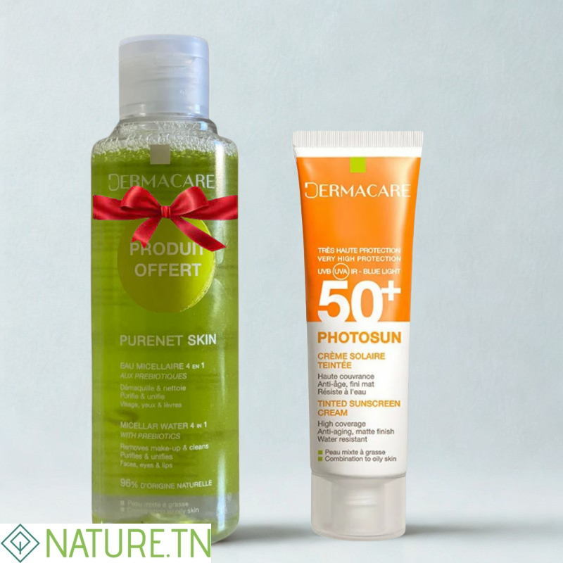 DERMACARE PHOTOSUN 02 CREME SOLAIRE TEINTE PEAUX MIXTES A GRASSES SPF 50+ 50ML+EAU MICELLAIRE 170ML (OFFERT) 1 DERMACARE PHOTOSUN 02 CREME SOLAIRE TEINTE PEAUX MIXTES A GRASSES SPF 50+ 50ML+EAU MICELLAIRE 170ML (OFFERT) 1