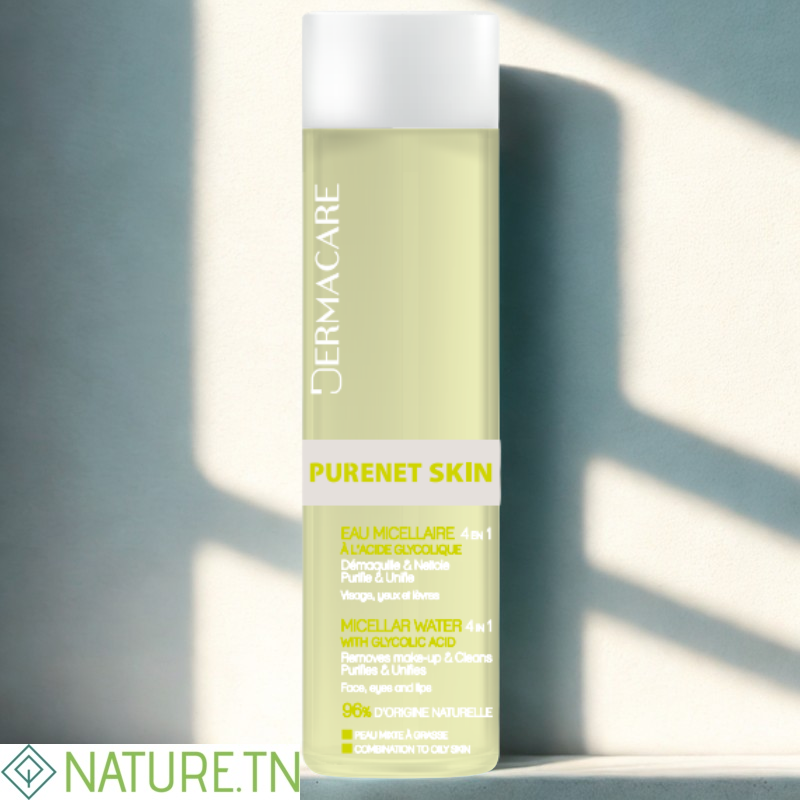 DERMACARE PURENET SKIN EAU MICELLAIRE 4EN1 A L'ACIDE GLYOLIQUE 200ML 3 DERMACARE PURENET SKIN EAU MICELLAIRE 4EN1 A L'ACIDE GLYOLIQUE 200ML