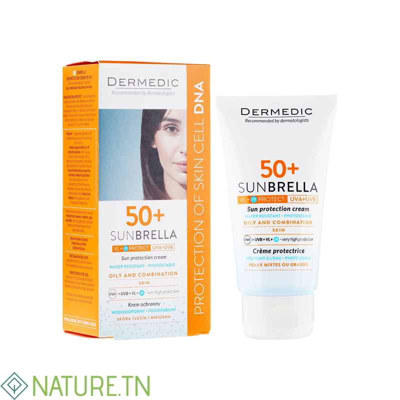 DERMEDIC SUNBRELLA ECRAN SPF50+ PEAUX MIXTES À GRASSES 40ML 1