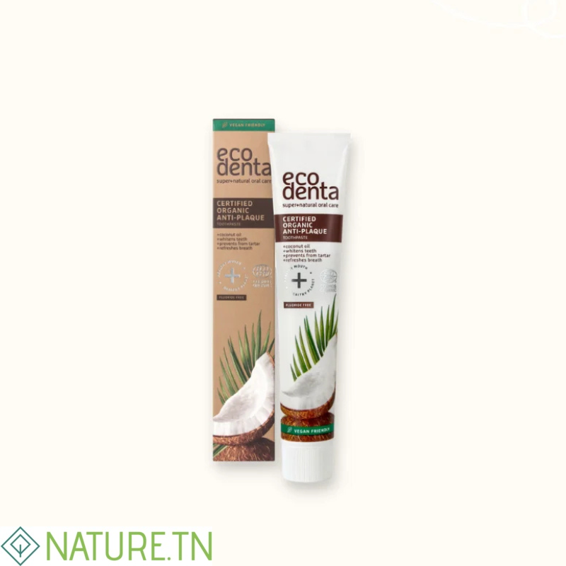 ECODENTA DENTIFRICE CONTRE LA PLAQUE A LHUILE DE COCO 75ML 1 ECODENTA DENTIFRICE CONTRE LA PLAQUE A LHUILE DE COCO 75ML 1
