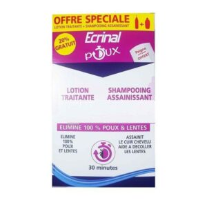 ECRINAL PACK ANTI POUX LOTION+SHAMPOOING (PEIGNE OFFERT)