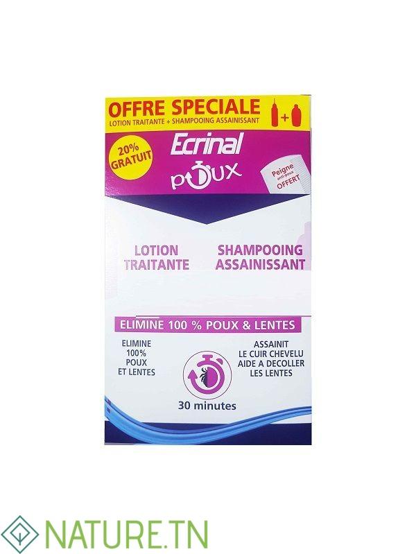 ECRINAL PACK ANTI POUX LOTION+SHAMPOOING (PEIGNE OFFERT) 3 ECRINAL PACK ANTI POUX LOTION+SHAMPOOING (PEIGNE OFFERT)