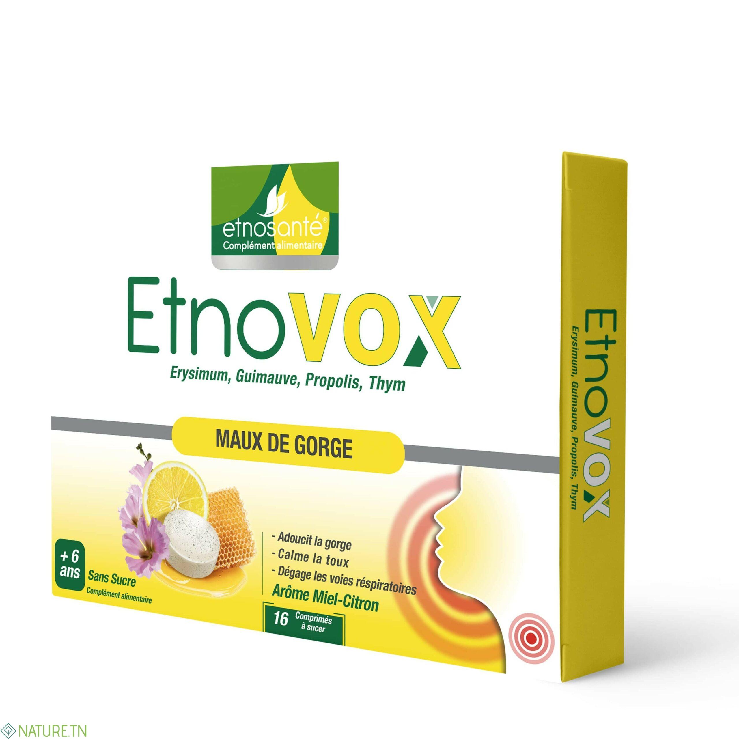 ETNOVOX MAUX DE GORGE MIEL CITRON 16 COMPRIMES 3 ETNOVOX MAUX DE GORGE MIEL CITRON 16 COMPRIMES