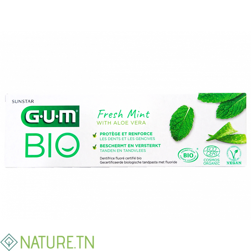 GUM BIO DENTIFRICE FRESH MINT WITH ALOE VERA 75ML 1 GUM BIO DENTIFRICE FRESH MINT WITH ALOE VERA 75ML 1