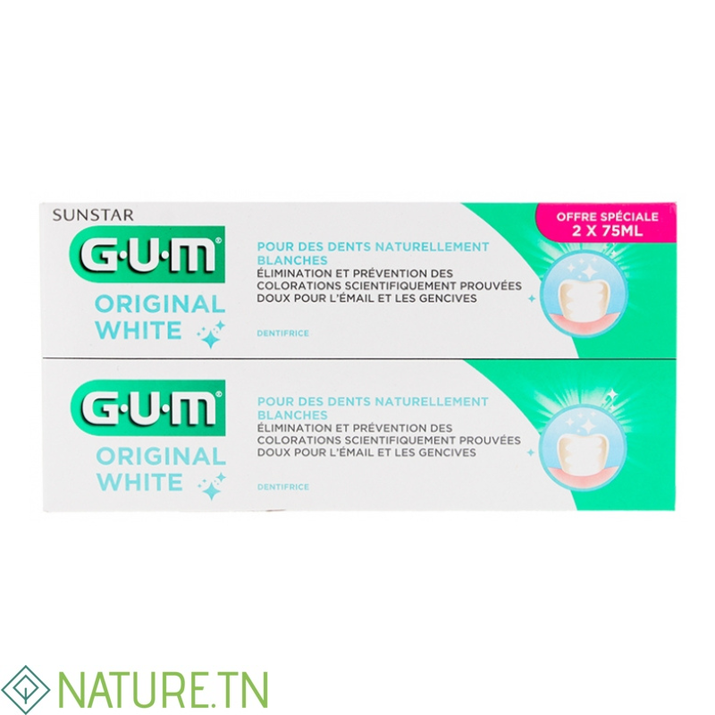 GUM DENTIFRICE ORIGINAL WHITE DUO 2*75ML 3 GUM DENTIFRICE ORIGINAL WHITE DUO 2*75ML