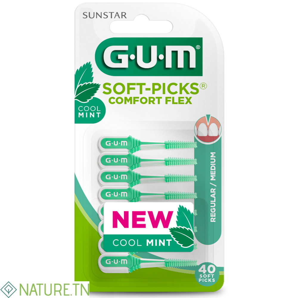 GUM SOFT PICKS COMFORT FLEX 670 MEDIUM 40 UNITÉS 1 GUM SOFT PICKS COMFORT FLEX 670 MEDIUM 40 UNITÉS 1