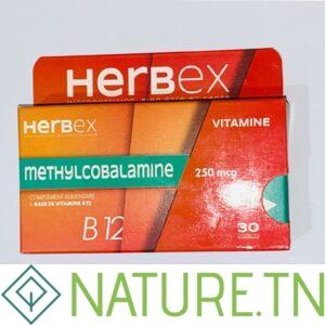 HERBEX METHYLCOBALAMINE 250MCG 30 COMPRIMES