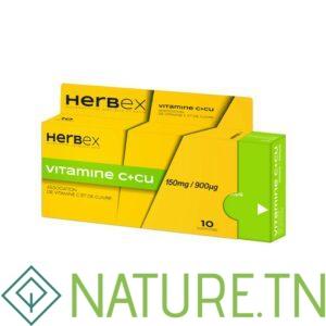 HERBEX VITAMINE C+CU 150MG/90UG 10 COMPRIMES