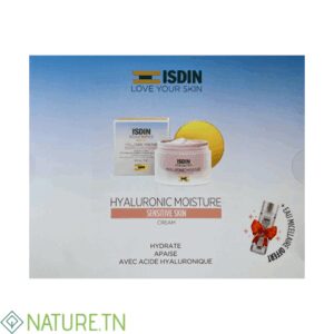 ISDIN COFFRET CREME HYDRATANTE A L’ACIDE HYALURONIQUE PEAUX SENSIBLES 50G+EAU MICELLAIRE 30ML (OFFERT)