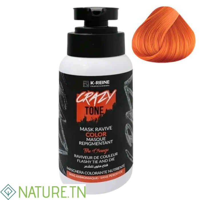 K-REINE MASQUE COLORANT RAVIVE CRAZY TONE FIRE ORANGE 250ML 3 K-REINE MASQUE COLORANT RAVIVE CRAZY TONE FIRE ORANGE 250ML