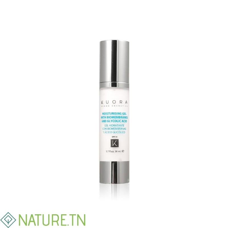 KUORA GEL HYDRATANT AUX BIOMEMBRANES ET A L'ACIDE GLYCOLIQUE SPF10 50ML 2 KUORA GEL HYDRATANT AUX BIOMEMBRANES ET A L'ACIDE GLYCOLIQUE SPF10 50ML 2