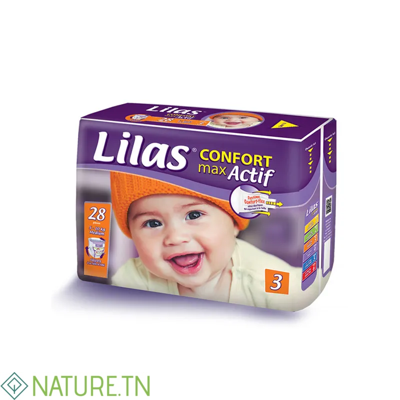 LILAS COUCHE 5-10 KG CONFORT MAX ACTIF PHARMACIE 28 PIECES 3 LILAS COUCHE 5-10 KG CONFORT MAX ACTIF PHARMACIE 28 PIECES