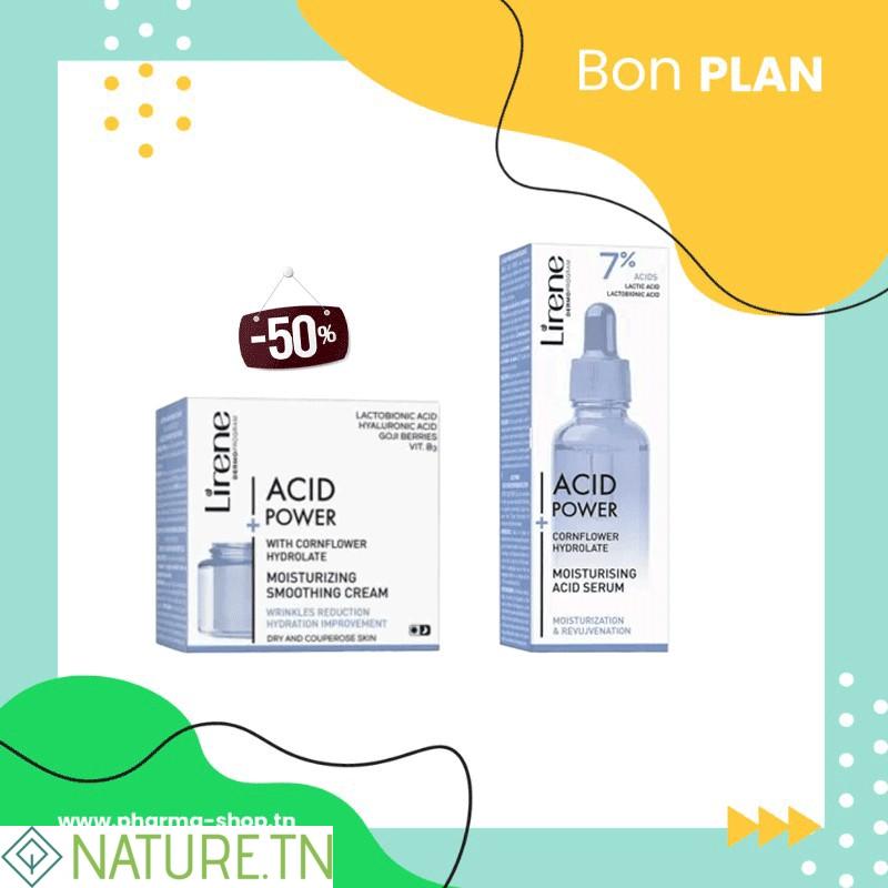 LIRENE ACID POWER SERUM A l'HYDROLAT 30ML+MOISTURIZING SMOOTHING CREAM 50ML(-50%) 3 LIRENE ACID POWER SERUM A l'HYDROLAT 30ML+MOISTURIZING SMOOTHING CREAM 50ML(-50%)