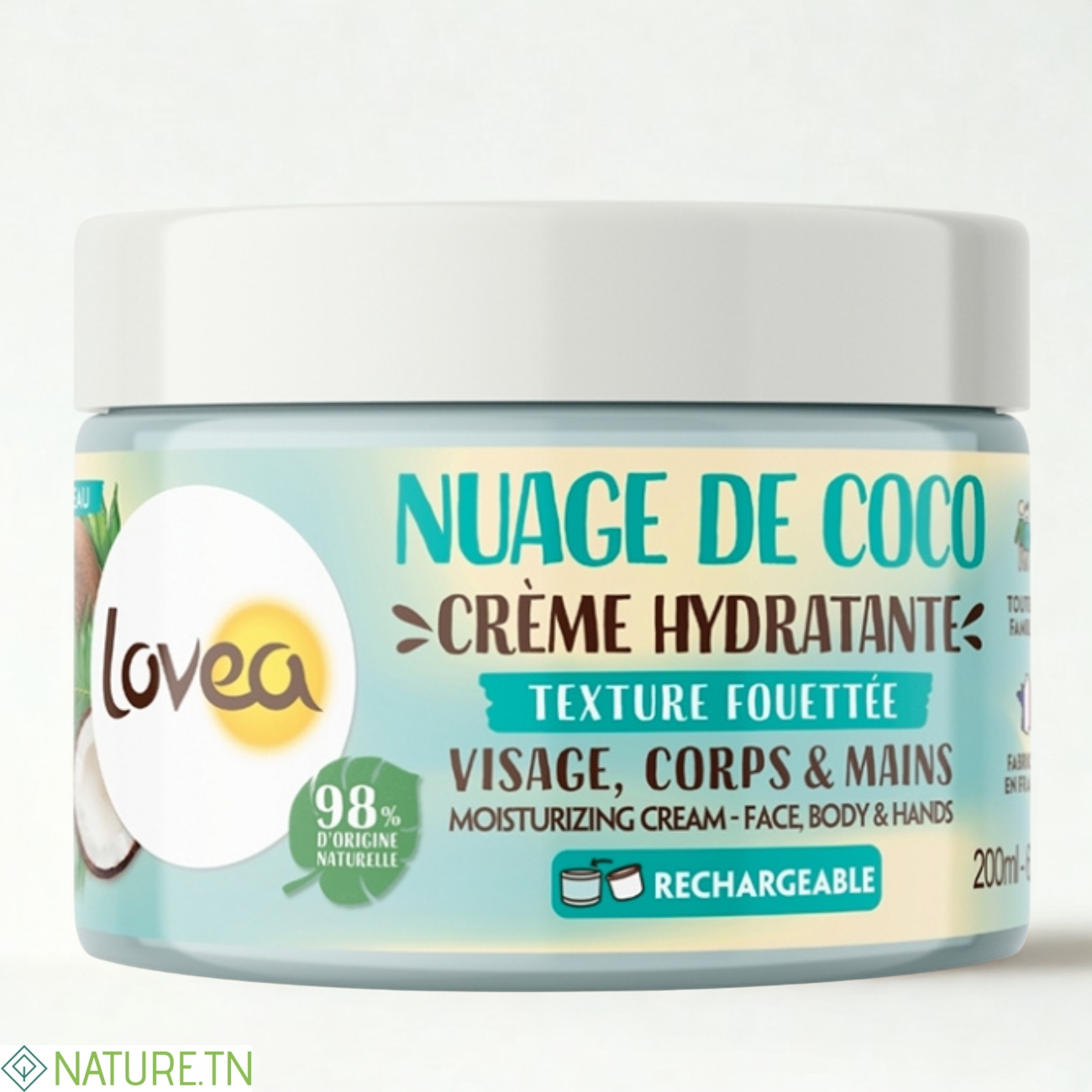 LOVEA CREME HYDRATANTE VISAGE CORPS ET MAINS NUAGE DE COCO 200ML 3 LOVEA CREME HYDRATANTE VISAGE CORPS ET MAINS NUAGE DE COCO 200ML