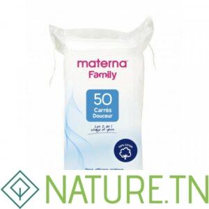 MATERNA COTON CARRES DOUCEUR 50 PIECES
