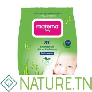 MATERNA LINGETTES BEBE BT/200