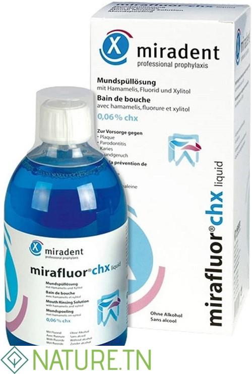 MIRADENT BAIN DE BOUCHE MIRAFLUOR CHX 500ML 3 MIRADENT BAIN DE BOUCHE MIRAFLUOR CHX 500ML