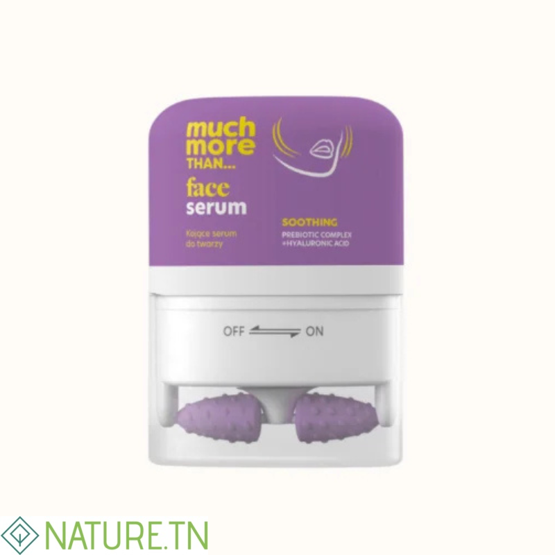 MUCH MORE THAN SERUM APAISANT VISAGE AVEC MASSEUR VIOLET 40ML 3 MUCH MORE THAN SERUM APAISANT VISAGE AVEC MASSEUR VIOLET 40ML