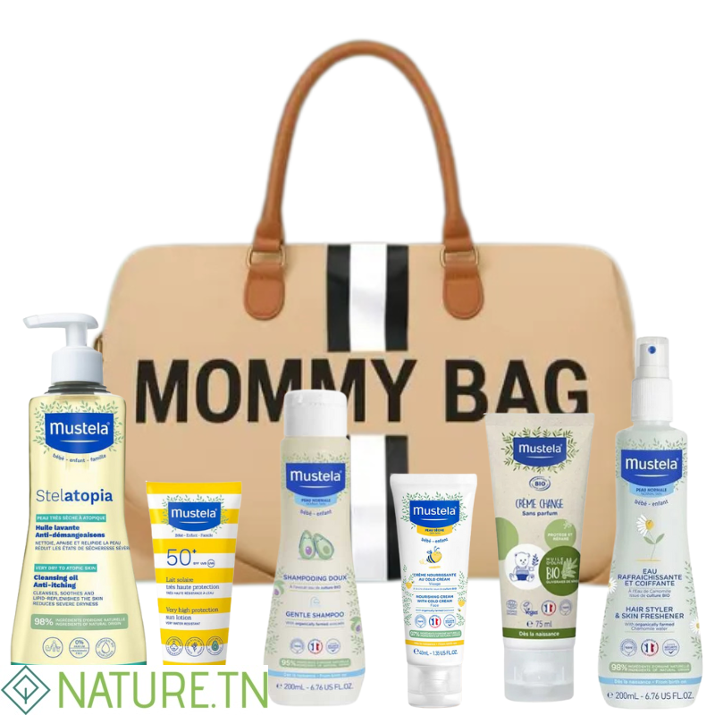 MUSTELA SAC BEBE MOMMY BAG SUMMER EDITION 6 PRODUITS 1 MUSTELA SAC BEBE MOMMY BAG SUMMER EDITION 6 PRODUITS 1