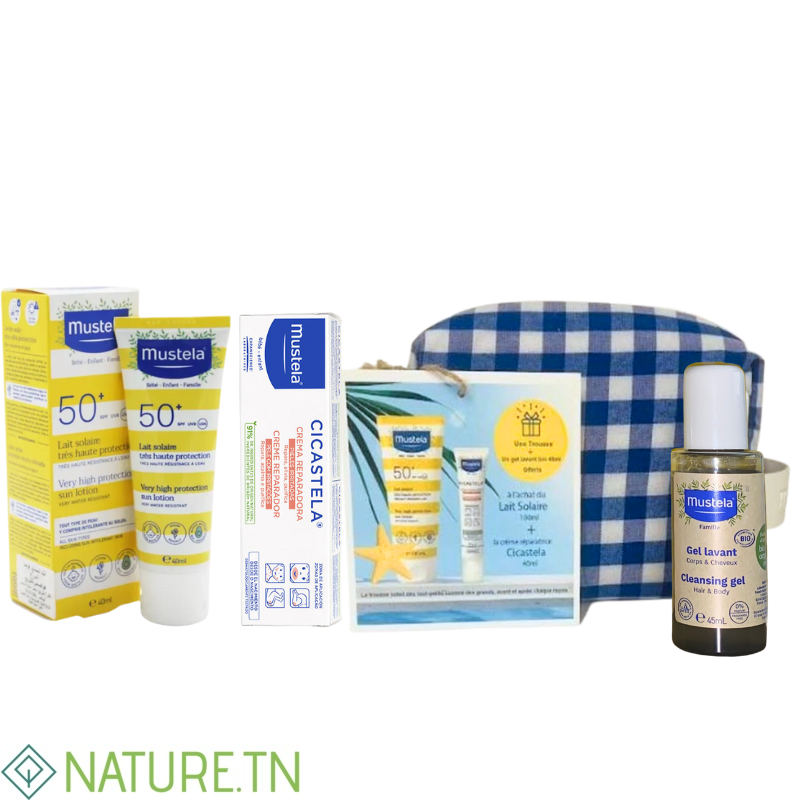MUSTELA TROUSSE BLEU LAIT SOLAIRE 100ML+CICASTELA CREME REPARATRICE 40ML+GEL LAVANT BIO 45ML (OFFERT) 1 MUSTELA TROUSSE BLEU LAIT SOLAIRE 100ML+CICASTELA CREME REPARATRICE 40ML+GEL LAVANT BIO 45ML (OFFERT) 1