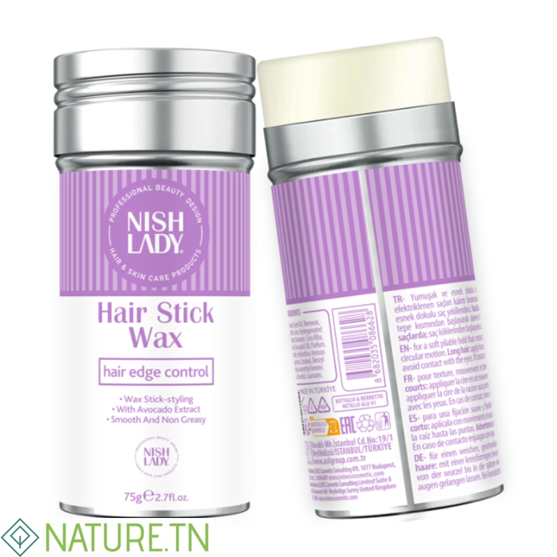 NISH LADY STICK CIRE POUR CHEVEUX 75GR 3 NISH LADY STICK CIRE POUR CHEVEUX 75GR