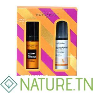 NOVEXPERT COFFRET SERUM BOOSTER A LA VITAMINE C+MOUSSE FLASH ECLAT 40ML