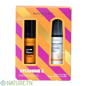 NOVEXPERT COFFRET SERUM BOOSTER A LA VITAMINE C+MOUSSE FLASH ECLAT 40ML