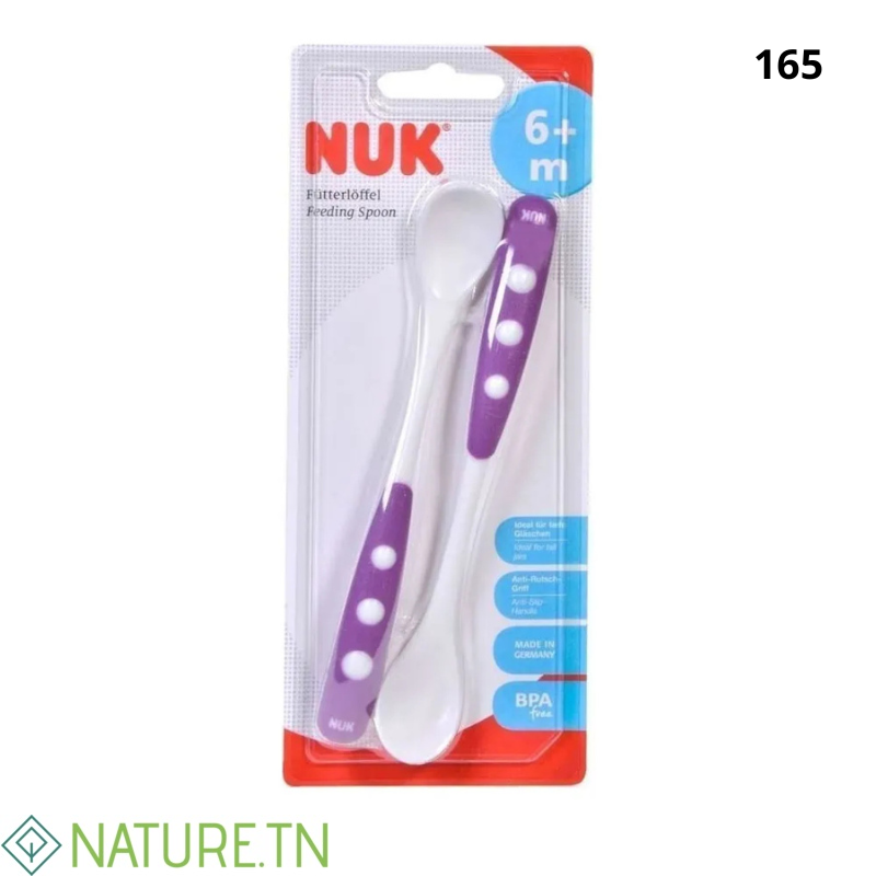 NUK 2 CUILLERES EN SILICONE 6M+ 3 NUK 2 CUILLERES EN SILICONE 6M+