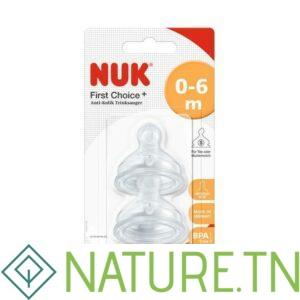 NUK FIRST CHOICE+ LOT DE 2 TETINES 0-6M