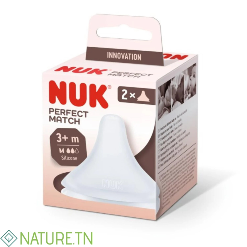 NUK PERFECT MATCH 2 TETINE EN SILICONE SOUPLE TAILLE M 3M+ 3 NUK PERFECT MATCH 2 TETINE EN SILICONE SOUPLE TAILLE M 3M+