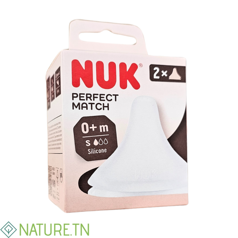 NUK PERFECT MATCH 2 TETINE EN SILICONE SOUPLE TAILLE S 0M+ 3 NUK PERFECT MATCH 2 TETINE EN SILICONE SOUPLE TAILLE S 0M+