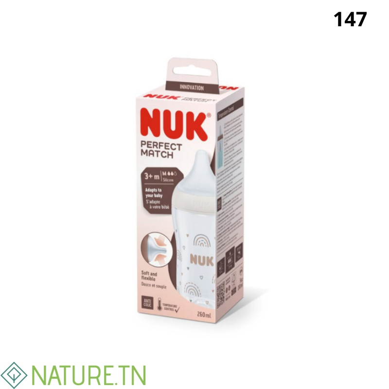 NUK PERFECT MATCH BIBERON ANTI COLIC 3M+ 260ML 1