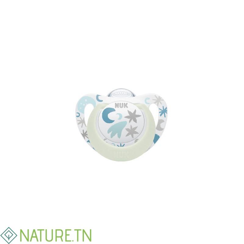NUK SUCETTE STAR NIGHT EN SILICONE 0-6M 1