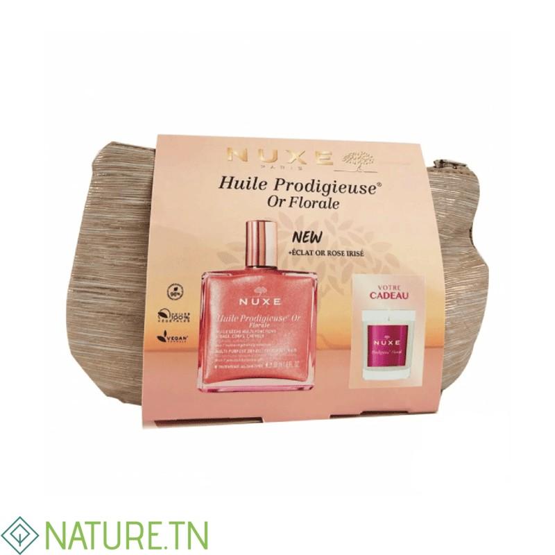 NUXE TROUSSE HUILE PRODIGIEUSE OR FLORALE 50ML+BOUGIE PRODIGIEUX FLORALE 2
