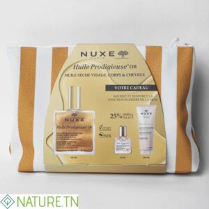 NUXE TROUSSE RAYEE HUILE PRODIGIEUSE OR 100ML+REVE DE THE GELEE DE DOUCHE 200ML (OFFERT)+HUILE PRODIGIEUSE FLORALE 10ML (OFFERT)