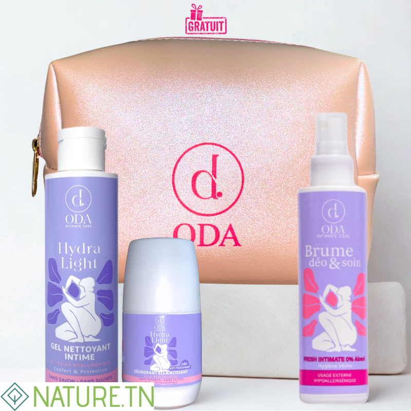 ODA TROUSSE GEL NETTOYANT INTIME 150ML+DEODORANT 20ML+BRUME DEO ET SOIN 150ML 3 ODA TROUSSE GEL NETTOYANT INTIME 150ML+DEODORANT 20ML+BRUME DEO ET SOIN 150ML
