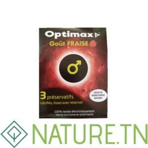 OPTIMAX PRESERVATIF FRAISE BT/03