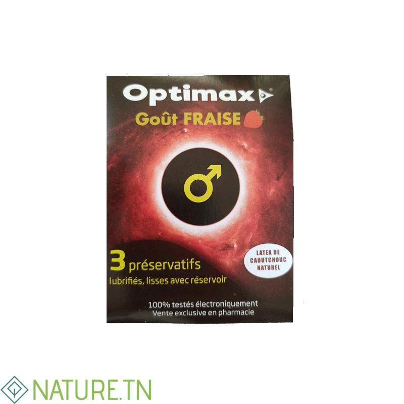 OPTIMAX PRESERVATIF FRAISE BT/03 3 OPTIMAX PRESERVATIF FRAISE BT/03