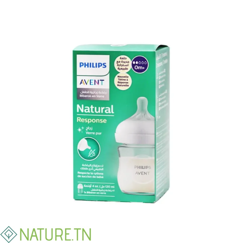 PHILIPS AVENT BIBERON NATURAL RESPONSE EN VERRE +0 MOIS 120ML 3 PHILIPS AVENT BIBERON NATURAL RESPONSE EN VERRE +0 MOIS 120ML