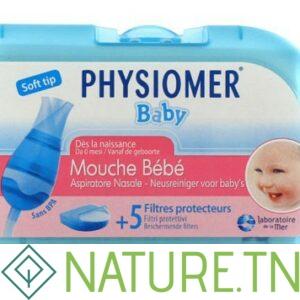 PHYSIOMER MOUCHE BEBE AVEC EMBOUT ET 5 FILTRES JETABLES