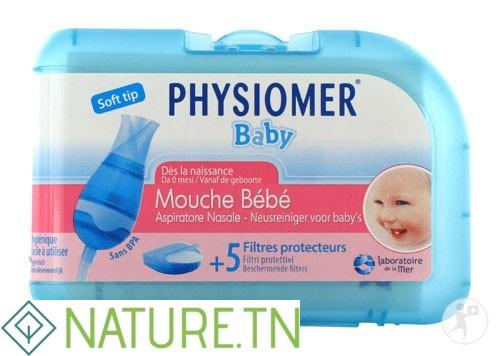 PHYSIOMER MOUCHE BEBE AVEC EMBOUT ET 5 FILTRES JETABLES 2 PHYSIOMER MOUCHE BEBE AVEC EMBOUT ET 5 FILTRES JETABLES 2