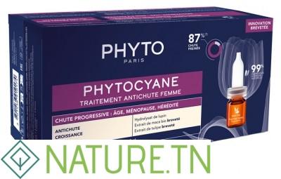PHYTO PHYTOCYANE TRAITEMENT ANTI-CHUTE PROGRESSIVE FEMME 12*5ML 3 PHYTO PHYTOCYANE TRAITEMENT ANTI-CHUTE PROGRESSIVE FEMME 12*5ML