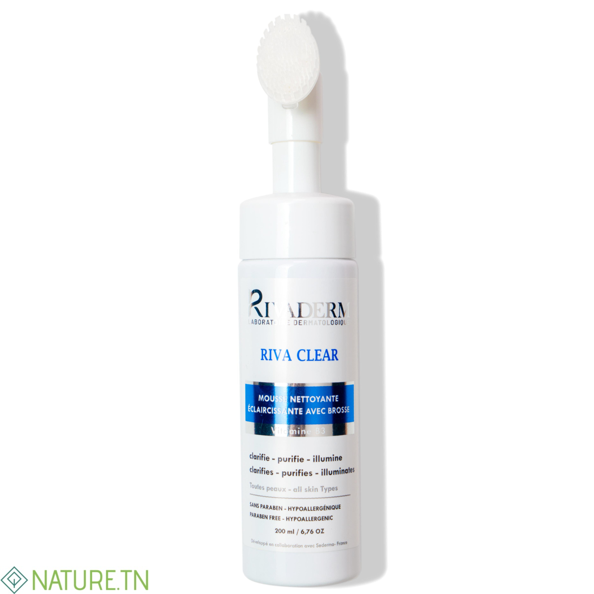 RIVADERM RIVA CLEAR MOUSSE NETTOYANTE ECLAIRCISSANTE 200ML 3 RIVADERM RIVA CLEAR MOUSSE NETTOYANTE ECLAIRCISSANTE 200ML