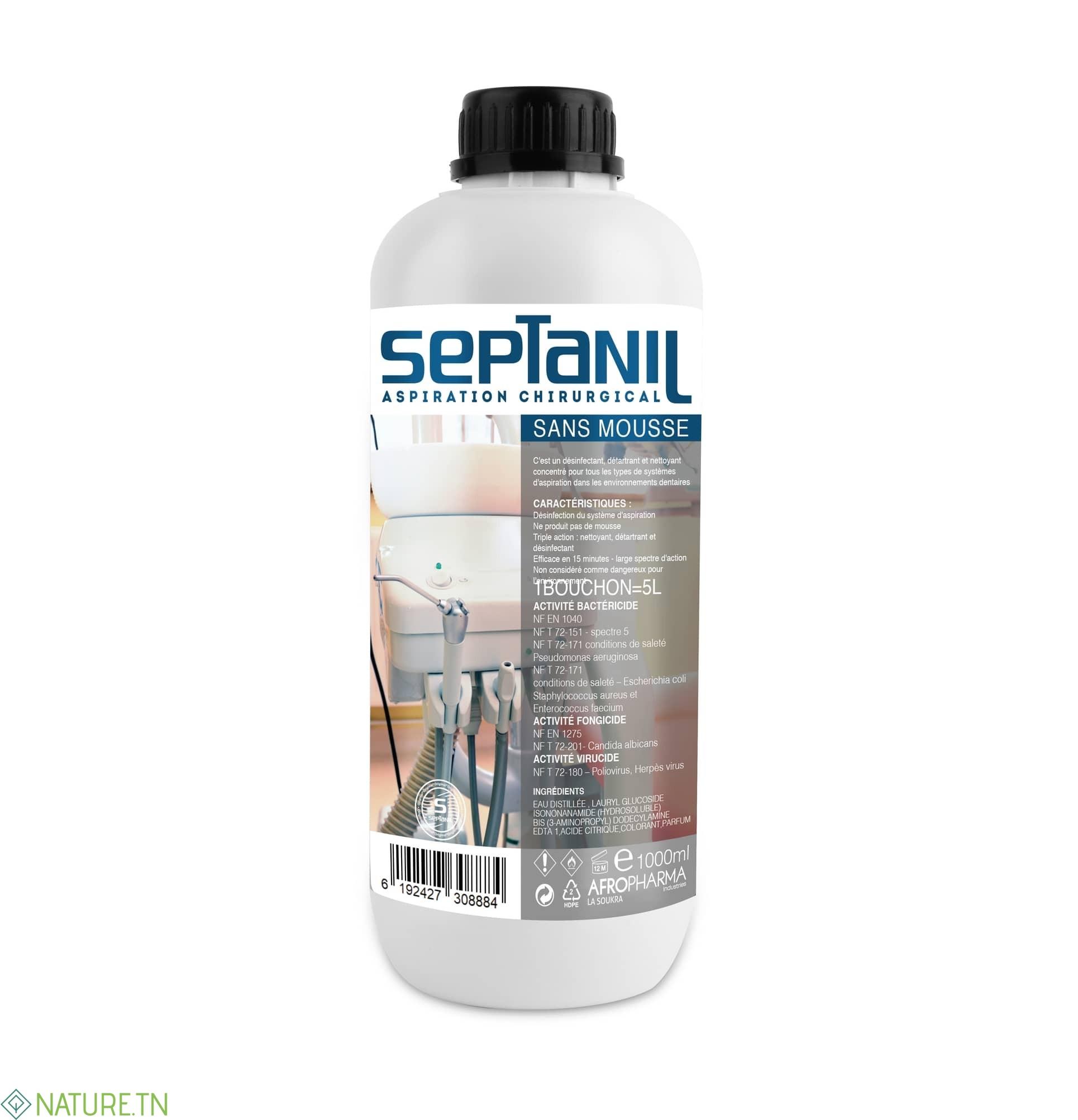 SEPTANIL DESINFECTANT CONCENTRE ASPIRATION CHIRURGICAL NON MOUSSANT 1L 3 SEPTANIL DESINFECTANT CONCENTRE ASPIRATION CHIRURGICAL NON MOUSSANT 1L
