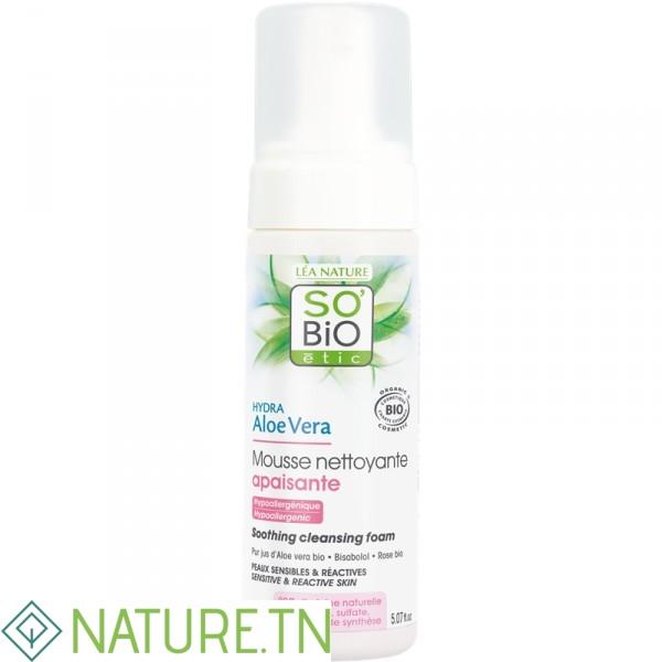 SO BiO MOUSSE NETTOYANTE APAISANTE HYDRA ALOE VERA 150ML 3 SO BiO MOUSSE NETTOYANTE APAISANTE HYDRA ALOE VERA 150ML