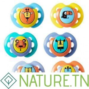 TOMMEE TIPPEE 2 SUCETTES FUN STYLE 0-6M