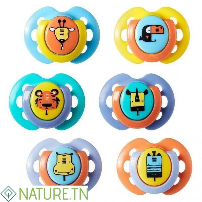 TOMMEE TIPPEE 2 SUCETTES FUN STYLE 0-6M 3 TOMMEE TIPPEE 2 SUCETTES FUN STYLE 0-6M