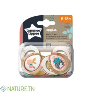 TOMMEE TIPPEE 2 SUCETTES MODA FILLES 6-18M