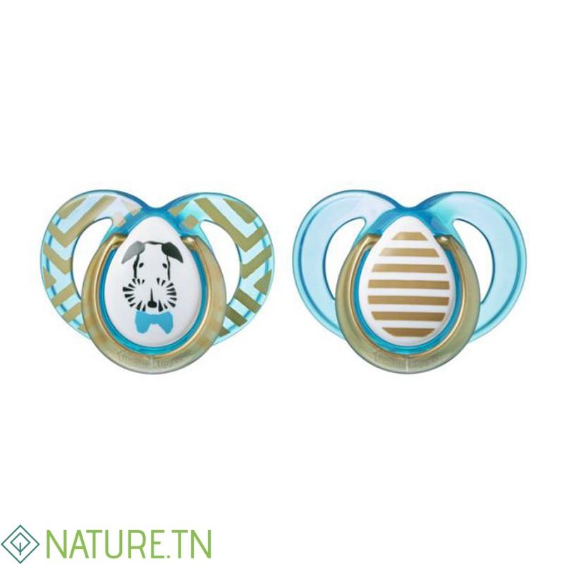 TOMMEE TIPPEE 2 SUCETTES MODA GARCONS 6-18ML 1 TOMMEE TIPPEE 2 SUCETTES MODA GARCONS 6-18ML 1