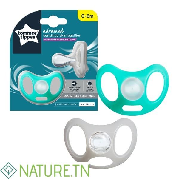 TOMMEE TIPPEE ADVANCED 2 SUCETTES SENSIBLE EN SILICONE 0-6M 2